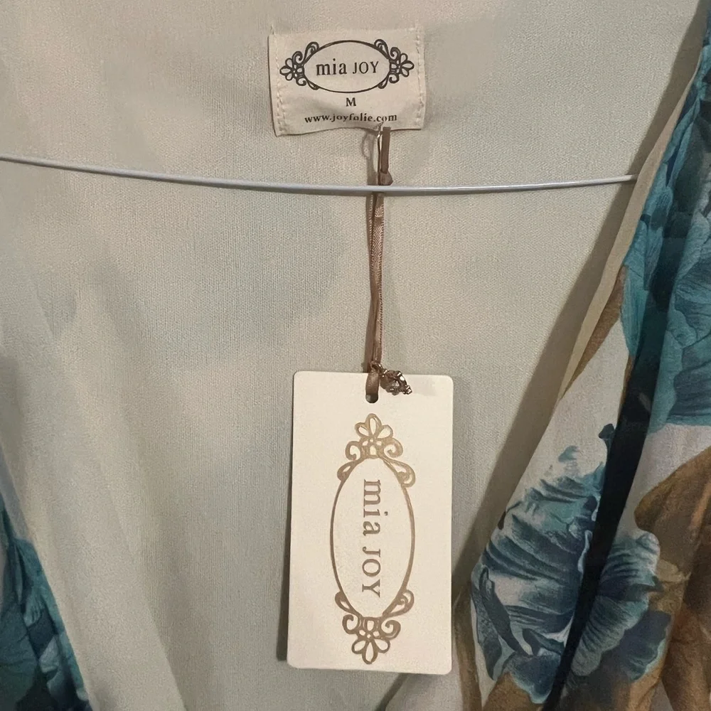 Joyfolie Blue and Brown Floral Midi Dress - Picture 2 of 2